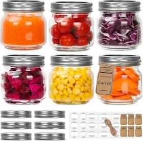 24-02000-001-fba Eathtek Small Mason Jars 8oz/240ml With Regular Lids 6 Pack Glass Canning 8oz Clear