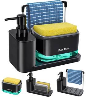Ksd-202310-01 Eavida Kitchen Soap Dispenser Set With Tray And Sponge Holder Dish Hand Di