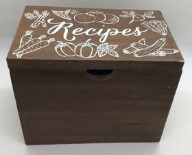 Tj927a Eccolo New Wooden Recipe Box With 50 Lined Cards 6 Dividers 7 Inch X 4.5 5.5