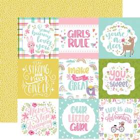 Aag282-6 Echo Park Paper 25 Pack All About A Girl Double-sided Cardstock 12 Inch X12 -4 X4 Journaling Cards