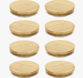 Bam8 Ecofam Bamboo Wooden Mason Jar Lids Regular Mouth Eco Friendly - Fits Standard Size Bam8 Ecofam Bamboo Wooden Mason Jar Lids Regular Mouth Eco Friendly - Fits Standard Size