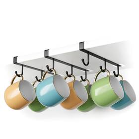 Huiyi-223 Ecrocy Mug Holder For Cabinet Clip-on Shelf And Fits Shelves Up To 3/4 Inch 3pc