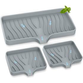 Egwon 735193323574 Kitchen Sink Tray Self Draining Soap Holder Silicone Sponge