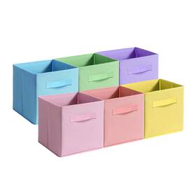 035open Eitmow Fabric Storage Bins - 6 Pack Collapsible Cube Organizer For Closet Shelves &