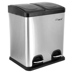 Elama 840191210310 2 Section Trash And Recycling Bin In Stainless Steel With Slow Close Me