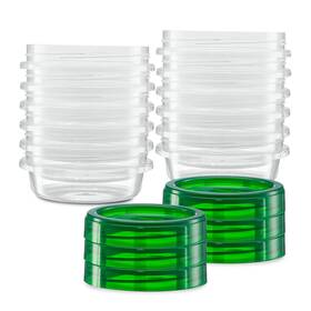 Ed3376g-2 Elegant Disposables 8 Ounce 20 Pack Twist Cap Containers Clear Bottom With Green Top Screw On L