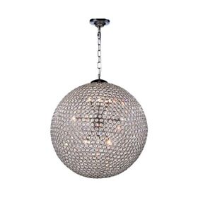 V2102d24c-rc Elegant Lighting V2102d24c Rc Cabaret Twelve Light Pendant Chrome Finish