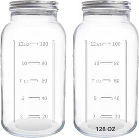 Jar001 Eleganttime 128 Oz Mason Jars Extra Wide Mouth 2 Pack 1 Large 2pcs-128oz