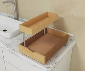 Elysian 739472915016 2 Tier Pull Out Organizer Shelf Sliding Drawer Storage For Kitchen Bathroom S
