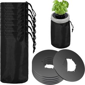 1004t-11-k Emsiok 6pcs Kratky Lids - Wide Mouth Hydroponic Black-6pcs With Blackout Sleeves