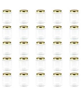 B07jlnv2ms Encheng 6 Oz Clear Hexagon Jars Small Glass Honey With Gold