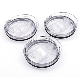 Engorgio 722439390025 20oz Skinny Tumbler Replacement Lids 3 Pack 2.75in Cup Mouth Compatible Clear