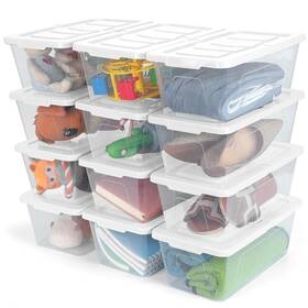 L300wh Eoenvivs Plastic Storage Bins With Lids 12 Packs Set Boxes Li... Fast Ship L300wh Eoenvivs Plastic Storage Bins With Lids 12 Packs Set Boxes Li... Fast Ship