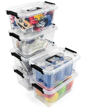 L322clbk Eoenvivs Plastic Storage Bins With Lids 6 Pack Organizer 7 Quart Stackable St