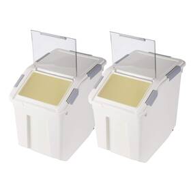 Eontone 649383628267 Flour Storage Container 25 Lb Liters With Wheels Seal Locking Lid Pp