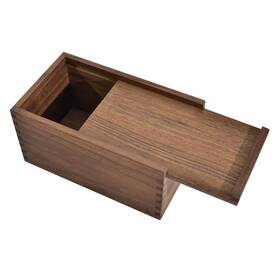 Wsb001 Eruoaey Wood Box With Slide Lid Walnut Wooden Storage 9.65ftft X 5.71ftft 4.8ftft W