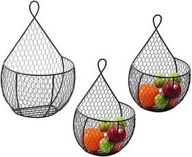Erytlly 688397877780 Metal Fruit And Vegetable Storage Hanging Basket Wall Mounted Hang Inch
