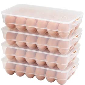 8150 Eslite Covered Egg Holder Storage For Refrigerator Fits 18 Eggs Pack Of 4