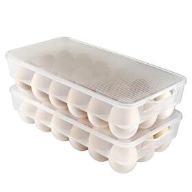 8541939362 Eslite Covered Egg Holder Storage For Refrigerator Fits 18 Eggs Pack Of 2