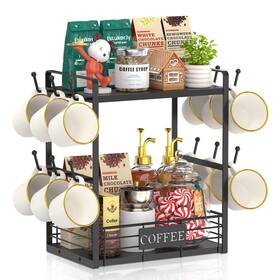 Mh1007 Esluker.ly Coffee Mug Cup Holder Tree Bar Station Organizer 2 Tier Stand Mh1007 Esluker.ly Coffee Mug Cup Holder Tree Bar Station Organizer 2 Tier Stand