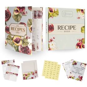 Evergrowing Love Grows Here 860011426837 Recipe Organizer Binder Set 30 A4 Cards 8 Dividers And Sticker Tabs