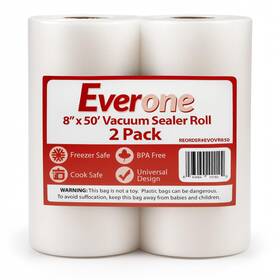Everone 843484101920 Vacuum Sealer Bags Roll 8 Inch X 50ft For Food Saver And Sous Vide Bpa Free Heav