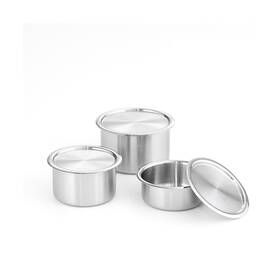 Evst-cake-3pc Eversten Cake 3pcs Stainless Steel Food Storage Containers Set With Lids Canister Kitc