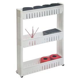 Evideco 664323107081 Multi-purpose Slim Rolling Cart - 3-tier Utility Organizer White 28.5 Inch H X 21