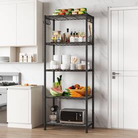 Ezpeaks 850033333039 5-shelf Shelving Unit With Shelf Liners Set Of 5 Nsf Certified Adjustable