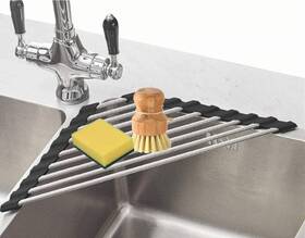 Fafcitvz 883343263307 Triangle Dish Drying Rack Multipurpose Roll-up For Sink Corner St