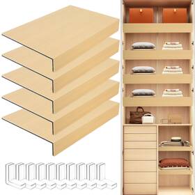 147430-ltmhe Fahkns 5 Pcs Foamed Pvc Wire Rack Covers 22 Inch X12 X3 Faux Wood Shelf With Cor