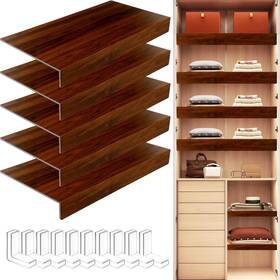 147433-ltmhe Fahkns Wire Shelf Covers Foamed Pvc Rack For 30 Inch L X 16 W Walnut