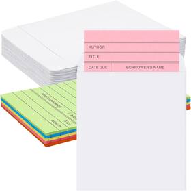 Fainne-self-adhesive-01 Fainne 100 Pieces Library Card Pocket With 3 X 5 Inch Colorful