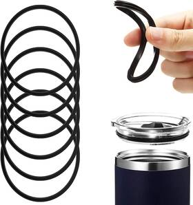 Wfca037 Fansoftiks 5pcs Black Replacement Rubber Lid Ring Compatible With Travel Mug 16oz