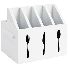 Farmlyn Creek 194425498099 Utensil And Napkin Caddy For Party - 7 X 5.25 6.5 In White 5-