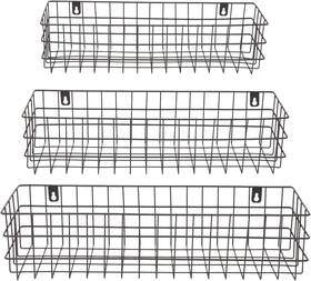 Lj-zxmyf-122520-01-1 Farmlyn Creek Black Wall Mounted Wire Baskets Hanging Organizers For