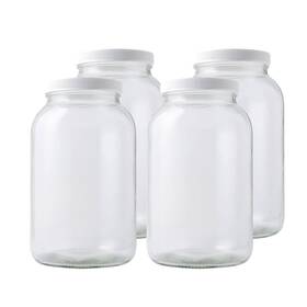 Fastrack 055848003478 1 Gallon Mason Jar With White Airtight Lid Pack Of Clear