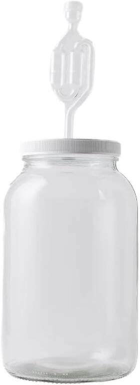 Cominhkpr104828 Fastrack - One Gallon Wide Mouth Jar With White 1 Count Pack Of Clear