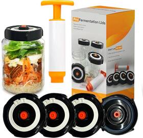 Ferment1 Fermenter Lids Home Fermentation Kit With 4 Wide Mouth Fermenting Airlocks Black Ferment1 Fermenter Lids Home Fermentation Kit With 4 Wide Mouth Fermenting Airlocks Black