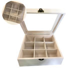 Ffr886369 Compartments Wooden Tea Box Glass Top Container Sugar Storage Organizer Ffr886369 Compartments Wooden Tea Box Glass Top Container Sugar Storage Organizer