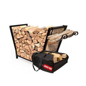 Fireproof Pros 070000294780 Firewood Racks With Hooks Black Cover Contemporary Fireproof Pros 070000294780 Firewood Racks With Hooks Black Cover Contemporary