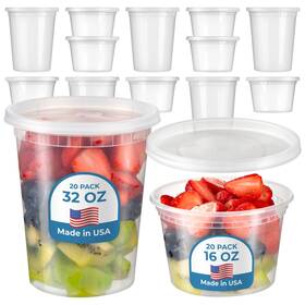 300073 Fit Meal Prep 40 Pack 16 32 Oz Deli Containers With Lids Variety Us Mad