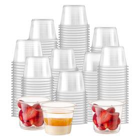 Fit Meal Prep 810146328520 4 Oz Bpa Free Condiment Cups No Lids Stackable Multi-purpose