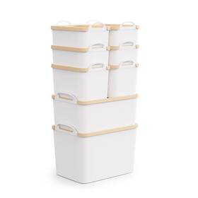 Bsdjp-stsnh-8p-ye Fitye-ky 8 Packs Plastic Storage Bins With Lids Organizing Containers Decorati