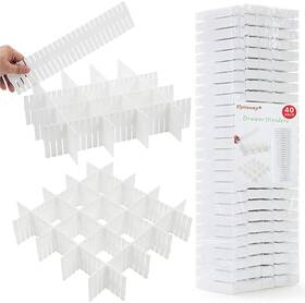Flytianmy 011574425047 40pcs Drawer Dividers Adjustable Organizer For Socks Underwear Make