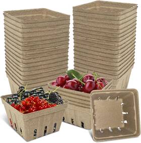 4.3x4.3x2.8in Fmoacen Ytt30 30 Pcs Natural Pulp Fiber Berry Basket Molded 30pcs