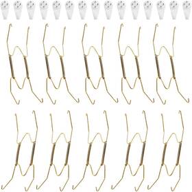 Foccts 644925972341 10 Pcs Wire Plate Hangers 8 Inch Holders For The Wall And 15 Pack Gold