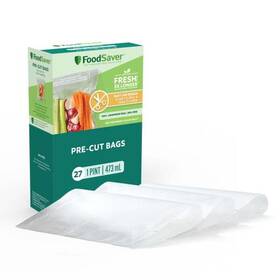 Foodsaver 033413005102 Pint Pre-cut Vacuum Seal Bags Easy Use Storage 27 Pack
