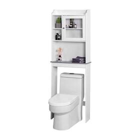 Tuemfzh09 Forclover 23.22 Inch W X 68 H 7.5 D White Wood Modern Over-the-toilet Storage In Tuemfzh09 Forclover 23.22 Inch W X 68 H 7.5 D White Wood Modern Over-the-toilet Storage In