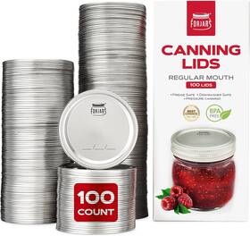 Fj-rl-100 Forjars - Canning Lids Regular Mouth 100-pack Create Airtight Seals Silver
